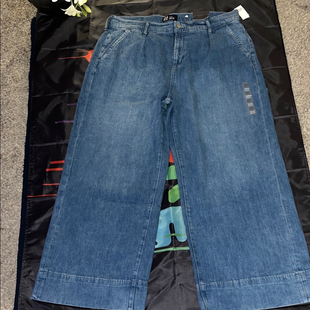 New GAP Wide-Leg Denim Jeans Size 18/34R - Picture 3 of 9